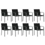 Juego comedor jardín 9 piezas y cojines ratán sintético y acero by , Garden sets - Ref: Foro24-3186952, Price: 632,24 €, Disc...