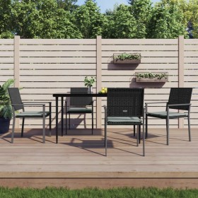 Juego comedor jardín 5 piezas y cojines ratán sintético y acero von , Gartensets - Ref: Foro24-3187005, Preis: 305,23 €, Raba...