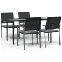 Juego comedor jardín 5 piezas y cojines ratán sintético y acero von , Gartensets - Ref: Foro24-3187005, Preis: 305,23 €, Raba...