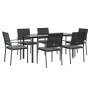 Juego comedor jardín 7 piezas y cojines ratán sintético y acero von , Gartensets - Ref: Foro24-3187026, Preis: 409,75 €, Raba...