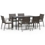 Juego comedor jardín 7 piezas y cojines ratán sintético y acero by , Garden sets - Ref: Foro24-3186990, Price: 526,29 €, Disc...