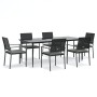 Juego comedor jardín 7 piezas y cojines ratán sintético y acero by , Garden sets - Ref: Foro24-3187013, Price: 498,65 €, Disc...