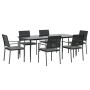 Juego comedor jardín 7 piezas y cojines ratán sintético y acero by , Garden sets - Ref: Foro24-3187013, Price: 498,65 €, Disc...