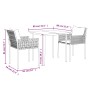 Juego comedor jardín 3 piezas y cojines ratán sintético y acero by , Garden sets - Ref: Foro24-3187051, Price: 285,32 €, Disc...