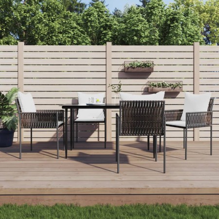 Juego comedor jardín 5 piezas y cojines ratán sintético y acero von , Gartensets - Ref: Foro24-3187053, Preis: 404,58 €, Raba...