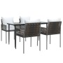 Juego comedor jardín 5 piezas y cojines ratán sintético y acero von , Gartensets - Ref: Foro24-3187053, Preis: 404,58 €, Raba...