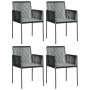 Set comedor jardín 5 pzas y cojines acero ratán sintético negro by , Garden sets - Ref: Foro24-3187066, Price: 380,18 €, Disc...