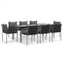 Juego comedor jardín 9 piezas y cojines ratán sintético y acero von , Gartensets - Ref: Foro24-3187064, Preis: 735,33 €, Raba...