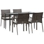 Juego comedor jardín 5 piezas y cojines ratán sintético y acero by , Garden sets - Ref: Foro24-3186973, Price: 389,75 €, Disc...