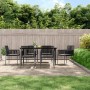Set comedor jardín 7 pzas y cojines acero ratán sintético negro by , Garden sets - Ref: Foro24-3187070, Price: 543,11 €, Disc...