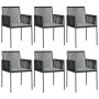 Set comedor jardín 7 pzas y cojines acero ratán sintético negro by , Garden sets - Ref: Foro24-3187070, Price: 543,11 €, Disc...
