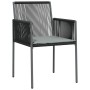 Set comedor jardín 7 pzas y cojines acero ratán sintético negro by , Garden sets - Ref: Foro24-3187070, Price: 543,11 €, Disc...