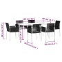 Set comedor jardín 7 pzas y cojines acero ratán sintético negro by , Garden sets - Ref: Foro24-3187070, Price: 543,11 €, Disc...