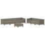Set de muebles de jardín 8 pzas y cojines ratán sintético gris