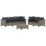 Set de muebles de jardín 6 pzas y cojines ratán sintético gris by , Garden sets - Ref: Foro24-3187265, Price: 559,20 €, Disco...