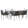 Juego comedor jardín 7 piezas y cojines ratán sintético y acero von , Gartensets - Ref: Foro24-3187058, Preis: 565,00 €, Raba...