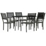 Juego de comedor para jardín 7 piezas acero y textilene negro by , Garden sets - Ref: Foro24-3200721, Price: 394,08 €, Discou...
