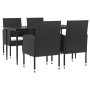 Juego de comedor de jardín 5 pzas ratán sintético y acero negro de , Conjuntos de jardín - Ref: Foro24-3203308, Precio: 285,75 €