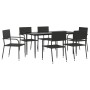 Juego de comedor de jardín 7 pzas ratán sintético y acero negro von , Gartensets - Ref: Foro24-3203278, Preis: 386,01 €, Raba...