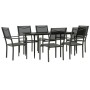 Juego de comedor para jardín 7 piezas acero y textilene negro by , Garden sets - Ref: Foro24-3200723, Price: 416,99 €, Discou...