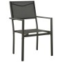 Juego de comedor para jardín 7 piezas acero y textilene negro by , Garden sets - Ref: Foro24-3200723, Price: 416,99 €, Discou...