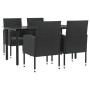 Juego de comedor de jardín 5 pzas ratán sintético y acero negro by , Garden sets - Ref: Foro24-3203348, Price: 379,99 €, Disc...