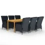 Dark gray 7-piece garden dining set by vidaXL, Garden sets - Ref: Foro24-3067932, Price: 1,00 €, Discount: %