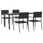 Juego de comedor de jardín 5 pzas ratán sintético y acero negro von , Gartensets - Ref: Foro24-3203284, Preis: 220,33 €, Raba...