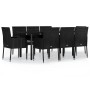 Set de comedor de jardín 9 pzas y cojines ratán sintético negro by , Garden sets - Ref: Foro24-3185158, Price: 573,04 €, Disc...
