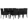 Set de comedor de jardín 9 pzas y cojines ratán sintético negro by , Garden sets - Ref: Foro24-3185158, Price: 573,04 €, Disc...