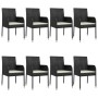 Set de comedor de jardín 9 pzas y cojines ratán sintético negro by , Garden sets - Ref: Foro24-3185158, Price: 573,04 €, Disc...