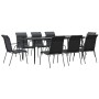 Juego de comedor para jardín 9 piezas acero y textilene negro von , Gartensets - Ref: Foro24-3200709, Preis: 573,41 €, Rabatt: %