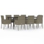 Set comedor jardín 9 pzas y cojines ratán sintético negro gris von , Gartensets - Ref: Foro24-3185153, Preis: 671,02 €, Rabat...