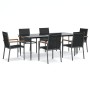 Juego de comedor para jardín 7 piezas acero y textilene negro von , Gartensets - Ref: Foro24-3187039, Preis: 533,68 €, Rabatt: %