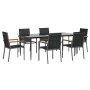 Juego de comedor para jardín 7 piezas acero y textilene negro von , Gartensets - Ref: Foro24-3187039, Preis: 533,68 €, Rabatt: %