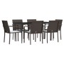 Juego comedor jardín 7 piezas y cojines ratán sintético y acero von , Gartensets - Ref: Foro24-3186946, Preis: 421,58 €, Raba...