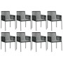 Set comedor jardín 9 pzas y cojines acero ratán sintético negro by , Garden sets - Ref: Foro24-3187072, Price: 630,57 €, Disc...