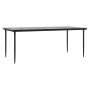Set comedor jardín 9 pzas y cojines acero ratán sintético negro by , Garden sets - Ref: Foro24-3187072, Price: 630,57 €, Disc...