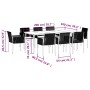 Set comedor jardín 9 pzas y cojines acero ratán sintético negro by , Garden sets - Ref: Foro24-3187072, Price: 630,57 €, Disc...