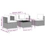 Set de muebles de jardín 5 pzas y cojines ratán sintético gris