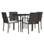 Juego comedor jardín 5 piezas y cojines ratán sintético y acero von , Gartensets - Ref: Foro24-3186938, Preis: 293,56 €, Raba...