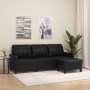 Sofá de 3 plazas con taburete cuero sintético negro 180 cm von , Sofas - Ref: Foro24-3201014, Preis: 332,85 €, Rabatt: %