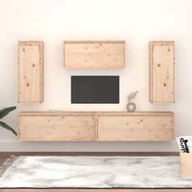 Muebles para TV 5 piezas madera maciza de pino de , Muebles TV - Ref: Foro24-3100244, Precio: 267,40 €, Descuento: %