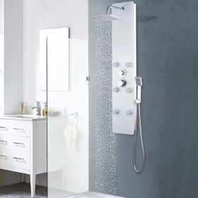 Panel ducha de vidrio 25x44,6x130 cm blanco von , Strahldüsen für Badewannen und Duschen - Ref: Foro24-142992, Preis: 205,59 ...