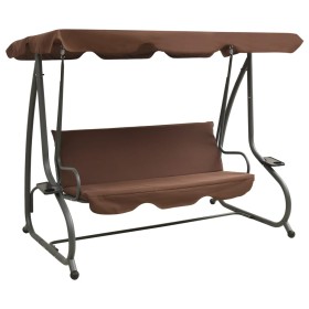 Banco balancín de jardín con dosel color café von , Gartenwippen - Ref: Foro24-313338, Preis: 276,73 €, Rabatt: %