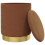 Taburete redondo con almacenaje terciopelo marrón by , Folding stools and chairs - Ref: Foro24-340289, Price: 47,41 €, Discou...