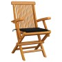 Sillas de jardín 6 uds madera maciza de teca con cojines negros by , Garden chairs - Ref: Foro24-3062548, Price: 473,21 €, Di...