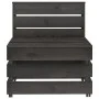 Zentrales Gartensofa aus grau imprägnierten Kiefernholzpaletten von vidaXL, Modulare Sofas für den Außenbereich - Ref: Foro24...