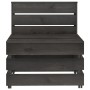 Zentrales Gartensofa aus grau imprägnierten Kiefernholzpaletten von vidaXL, Modulare Sofas für den Außenbereich - Ref: Foro24...