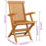 Sillas de jardín 6 uds madera maciza de teca con cojines negros by , Garden chairs - Ref: Foro24-3062548, Price: 473,21 €, Di...